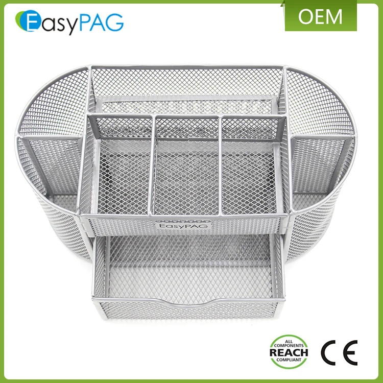 Современный изящный красочный Органайзер из проволочной сетки из металлического материала для офисного стола