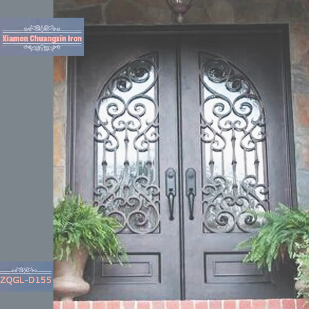 
Swing Open Style and Exterior Position Top-selling Wrought Iron Entry Doors 