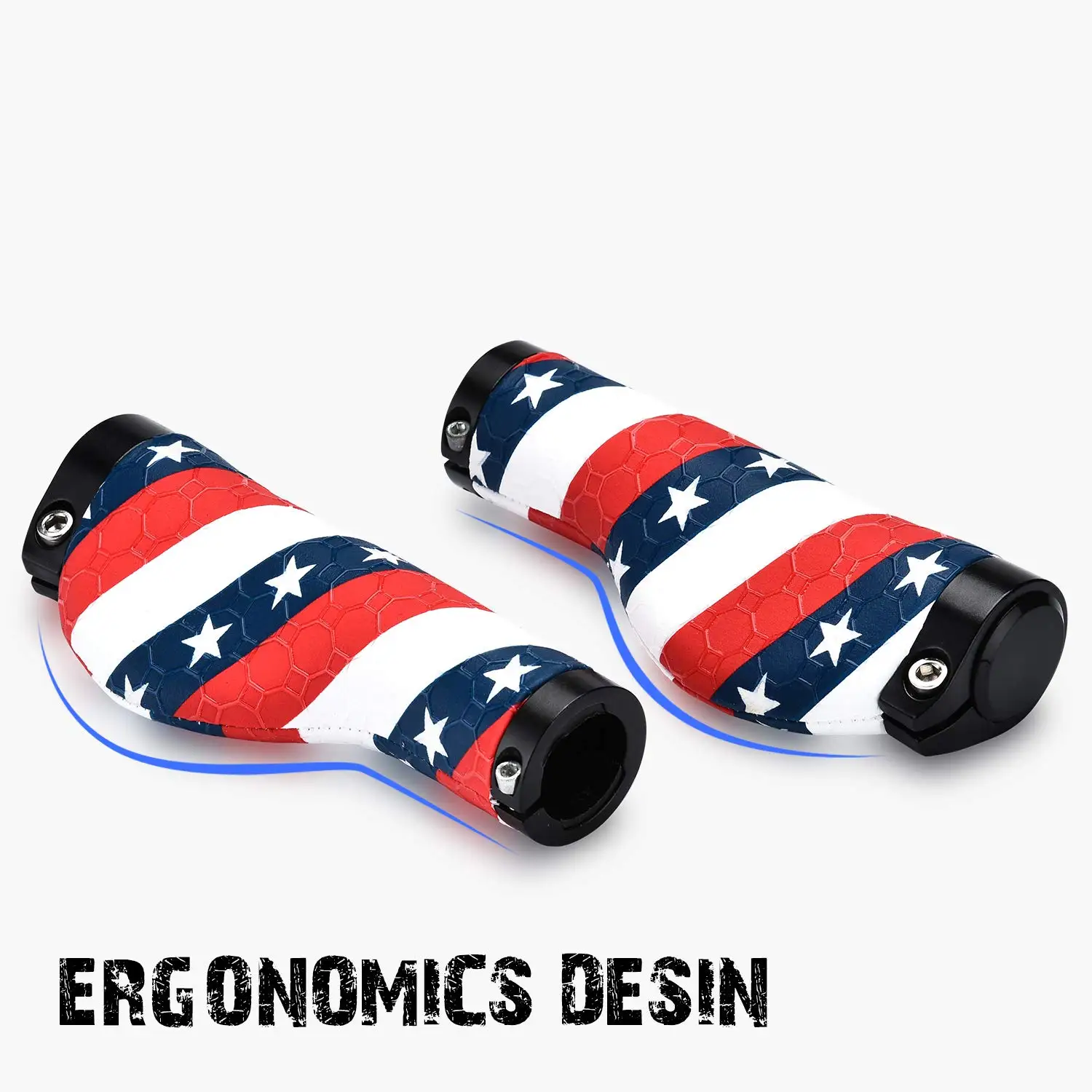 
New Champkey Road Mountain Bike Handlebar Grips Anti-Slip Silicone Textured Surface with Carbon Fiber Material 