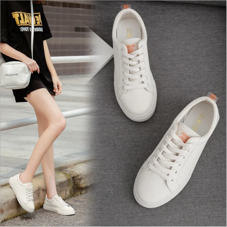 2019 Summer Breathable Popular Women White Shoes Students Casual Flat Shoes