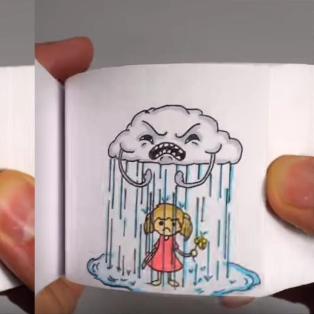 Custom  mini pocket  colorful comic flip book with glub binding