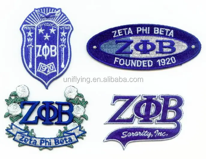 Custom Embroidered Patches Iron On Greek Letter Heat Transfer Sticker For Clothing