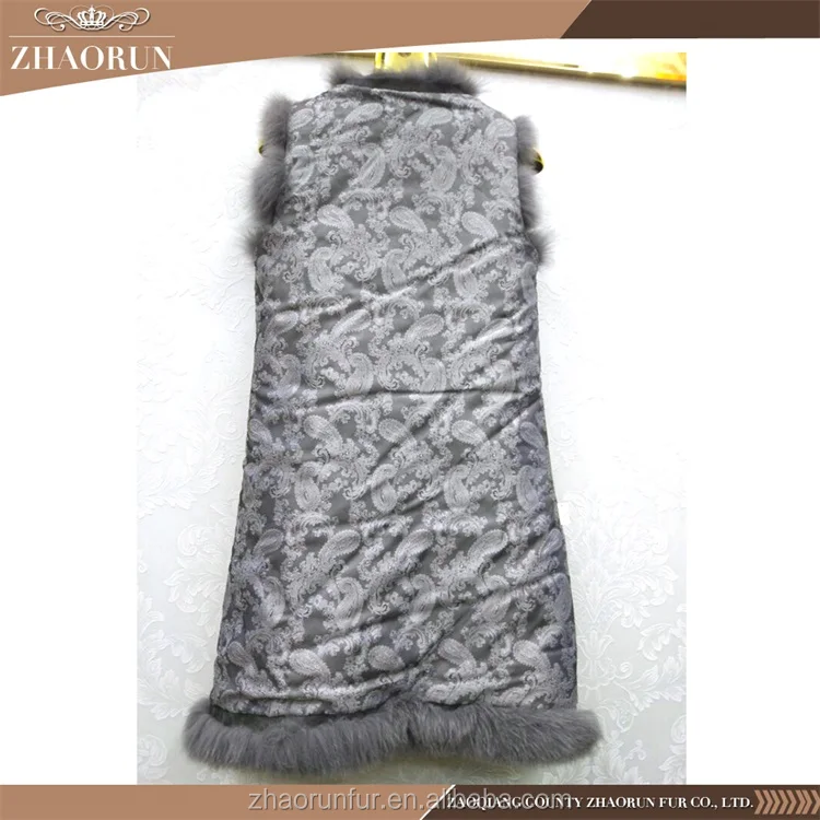 Fashion  Winter Women  Long  Fox Fur Coat Jacket  Elegent Real Fox Fur Parka