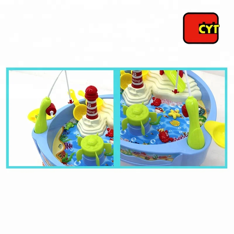 Электрические смешные музыкальные настольные рыболовные игрушки для детей с подсветкой