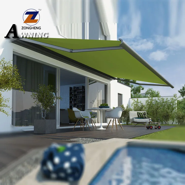 2020 High quality outdoor balcony aluminum retractable awnings with wind sensor and motor