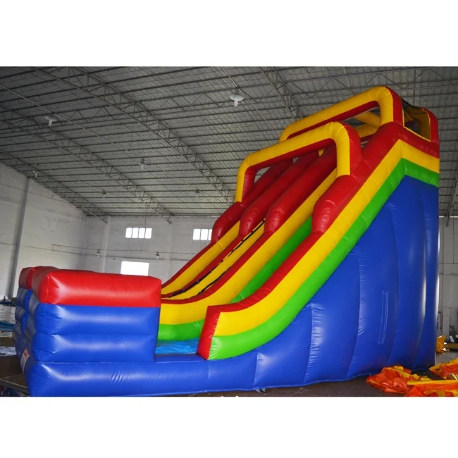 Red and blue outdoor kids water park bouncy castle inflatable games slide