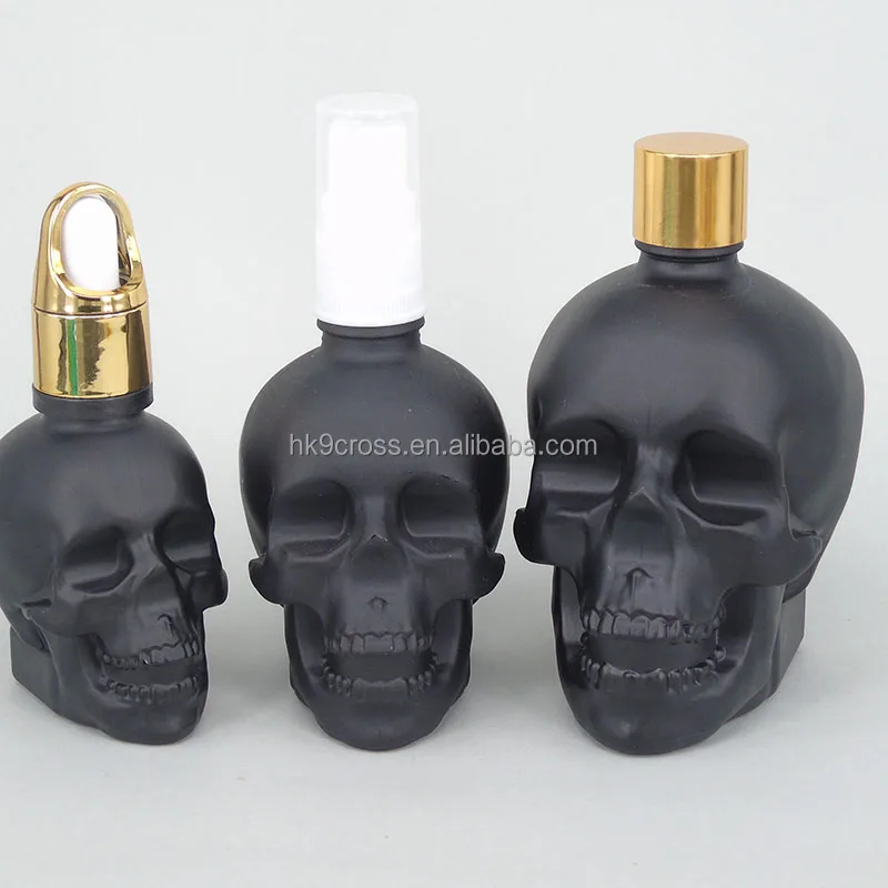 
Child proof skull head dropper e juice bottle matte black 30ml 60ml 120ml 