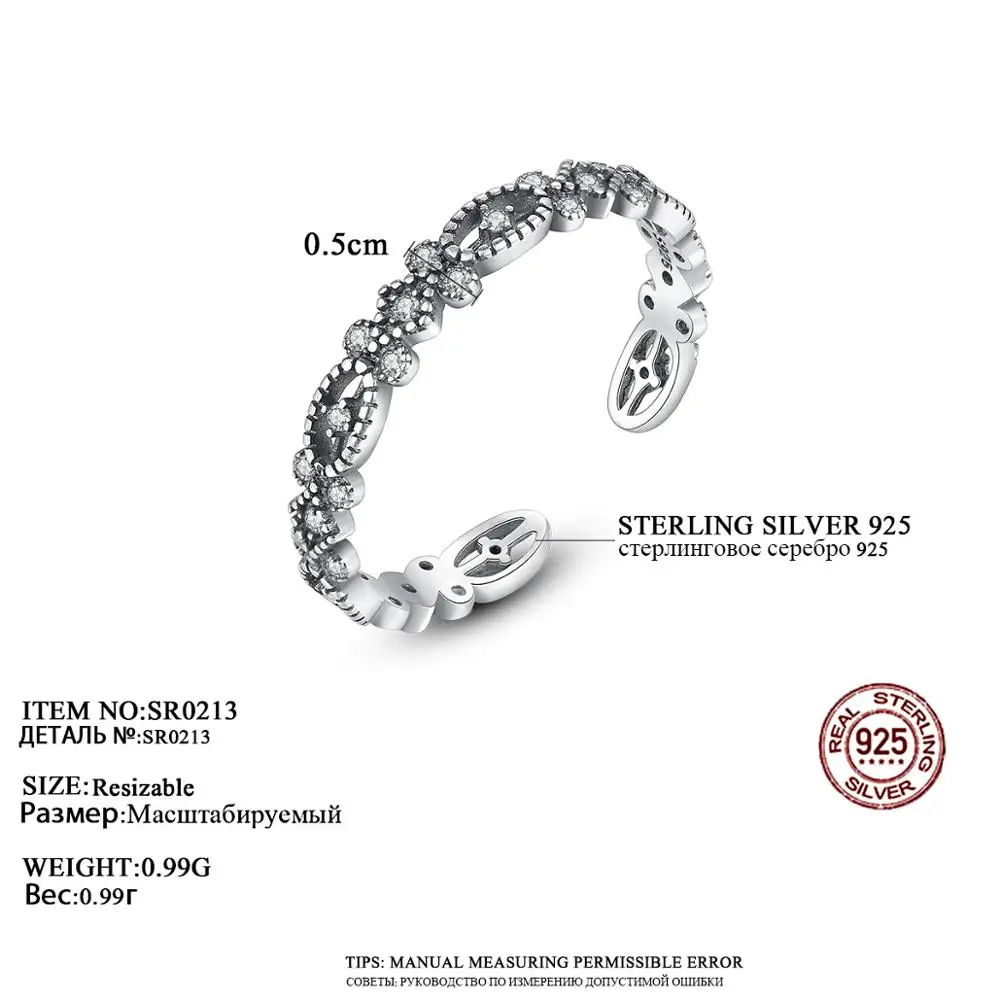 CZCITY New Design Vintage Tai Silver Rings Mini CZ Pave Antique Engagement Rings For Women Wedding High Quality Gift