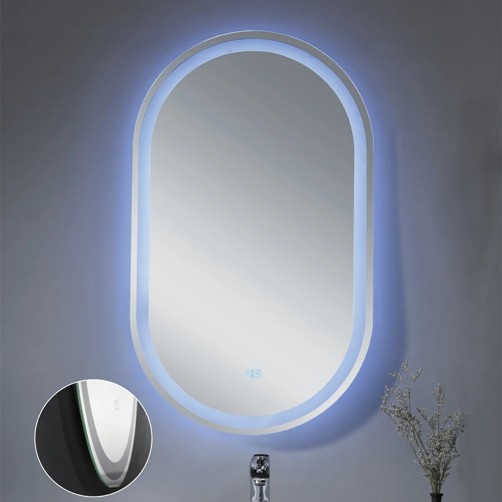 
Luxury Decorative Washroom Frameless Magnifying Make Up Vanity Sensor Touch Large Smart Wall Mirror For Bathroom 