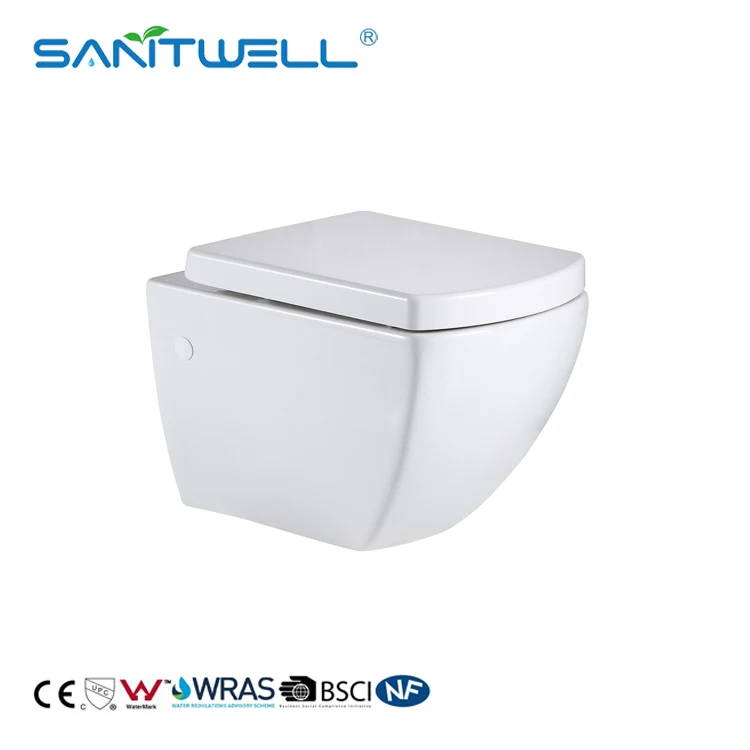 Promotional But Not Expensive Ceramic Wall Hung Washdown Toilet with Special Soft Cover