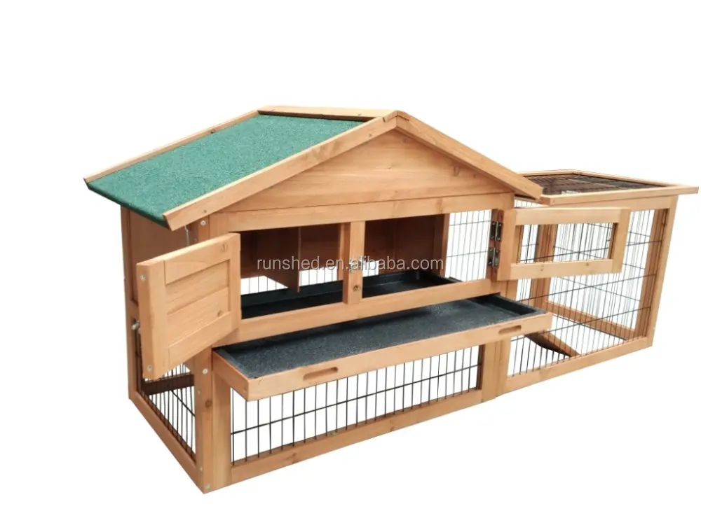 Garden Outdoor Rabbit Hutch For Sale Handmade Easy Clean Wooden Rabbit House Pet Cages Large Luxury Bunny Animal Cages