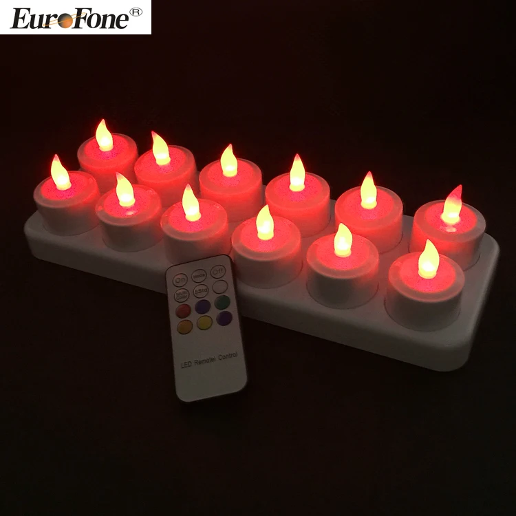 2022 new Colorful for home decoration Flameless Wind-Proof Electronic Rechargeable LED Candle