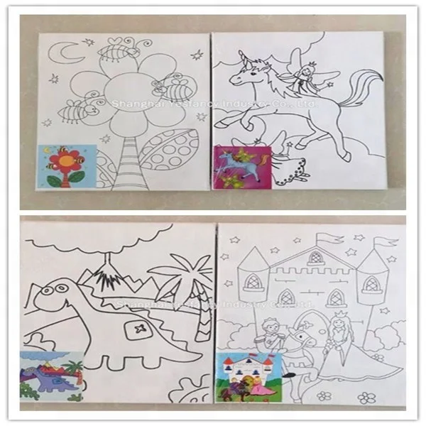 
Lowest price mini canvas painting pre printed canvas for kids 