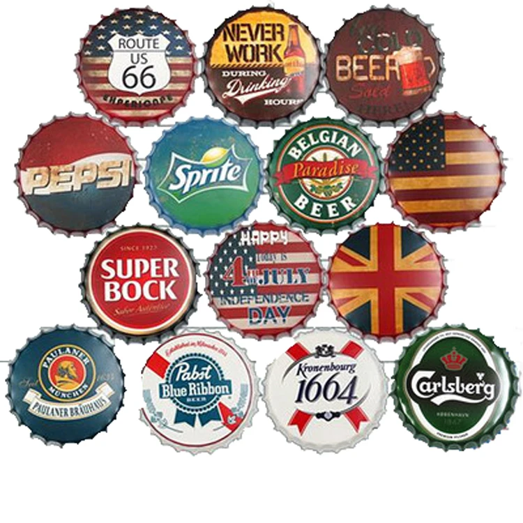Customized Metal Tinplate Bottle Caps /Beer Bottle Caps for Wall Decoration