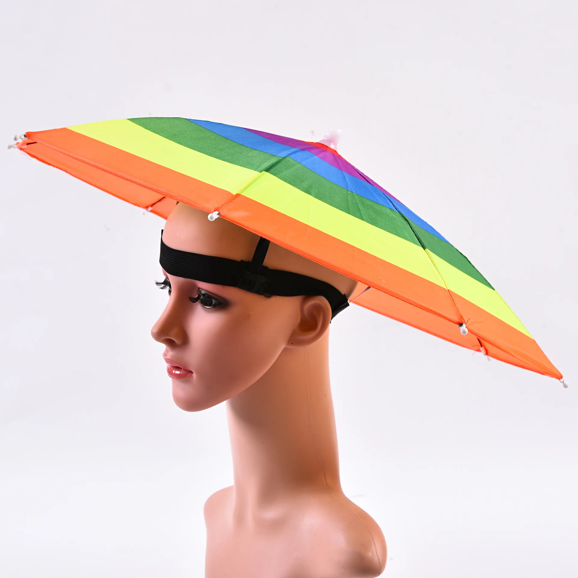 Custom logo printed Umbrella Hat Sun Shade Waterproof Hat