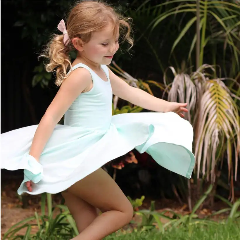 Fashion girls ivory bohemia knit fancy cotton dress