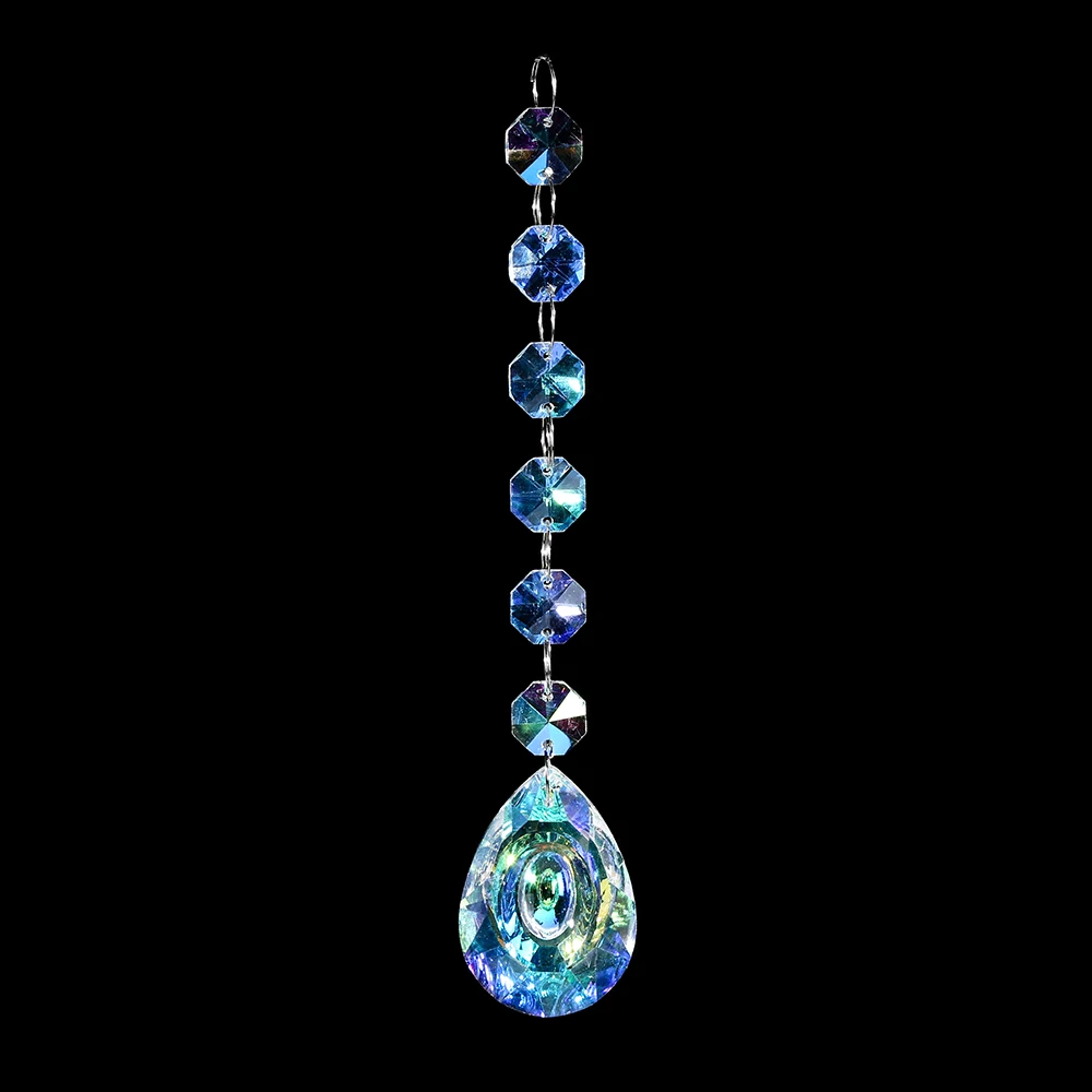 
AB clear crystal garlands strand suncatcher chandelier lamp parts glass octagon bead chain for event wedding 