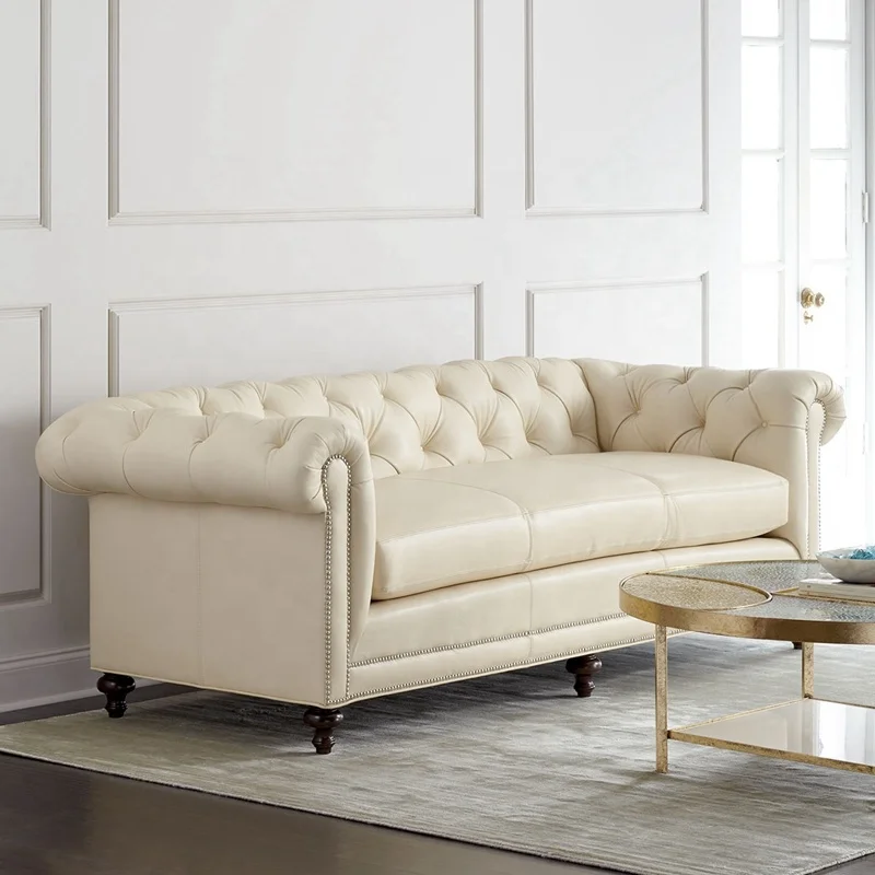 Chesterfield modern microfiber leather French design Living room  cheap   sofa