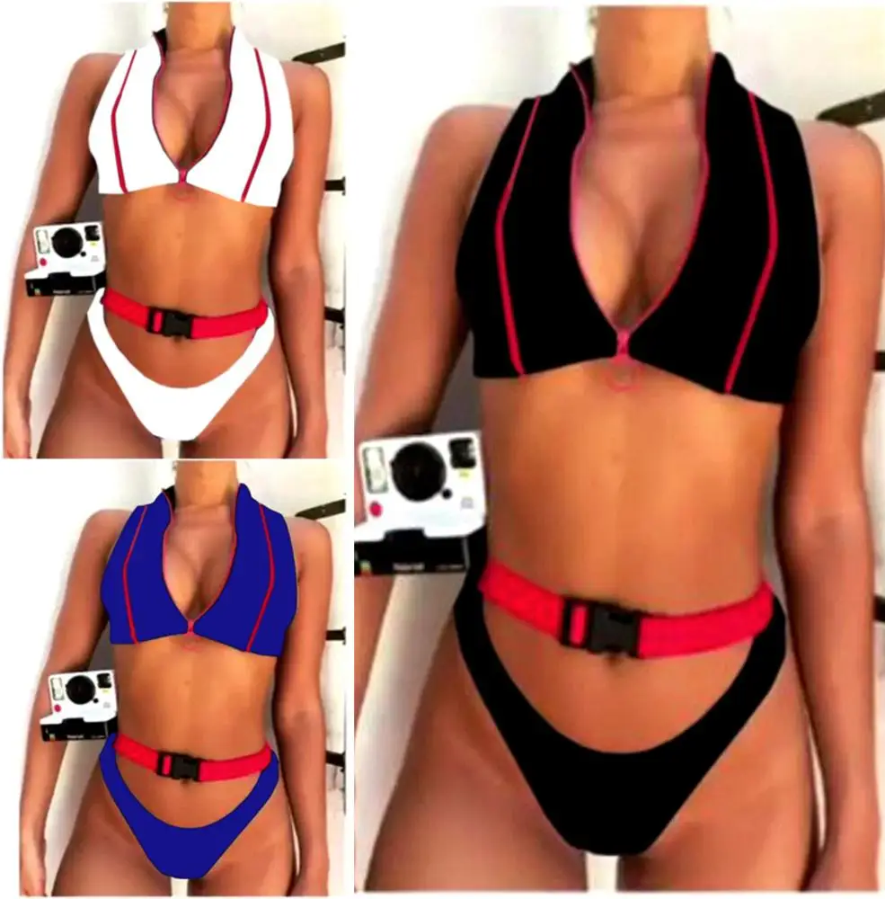 
Sexy Women Push-up Padded Bra Tankini Halter Bikini Set Swimsuit Two Pieces Bathing Suit Swimwear Beachwear Lingerie 2019 