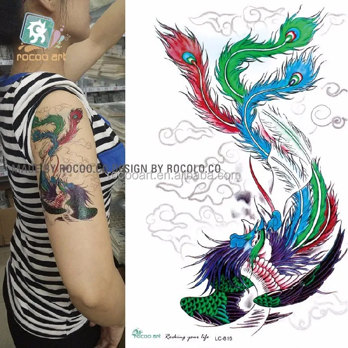 LC807/New 2015 cool gold fish designs temporary fake body tattoos sleeves for arm men