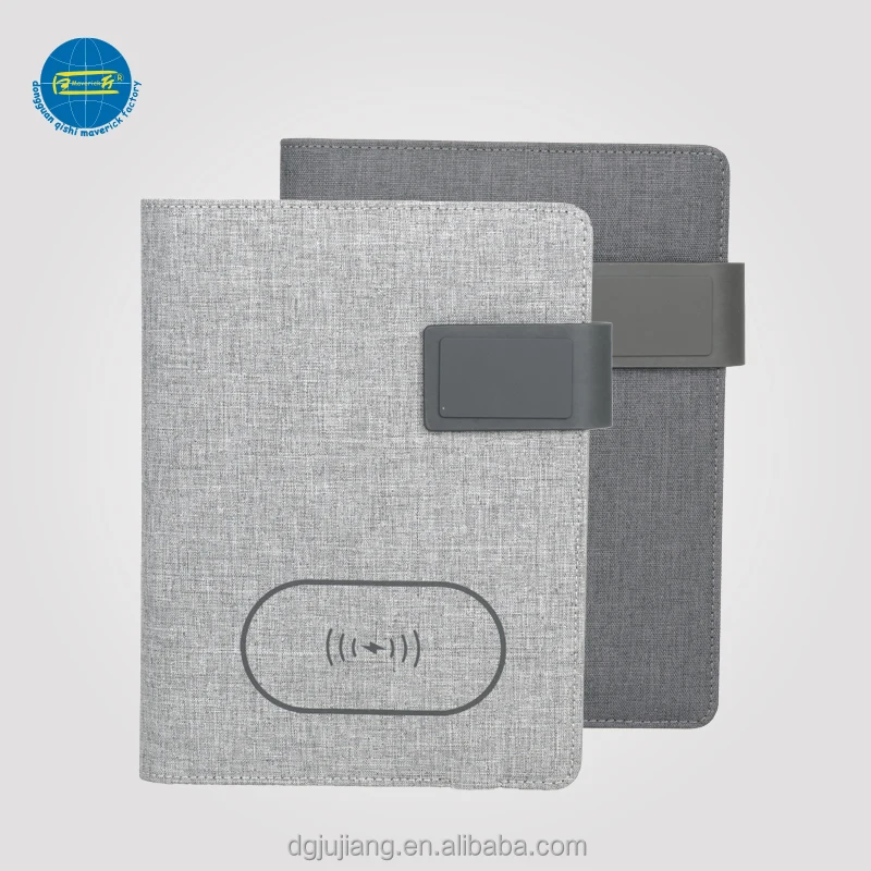 New design A5 notebook with wireless charging power bank