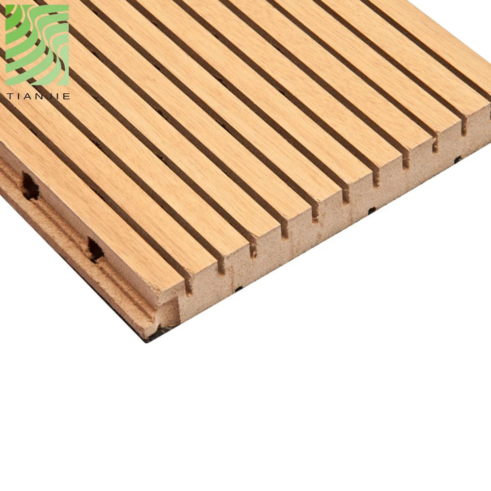Recording studio environment wooden grooved soundproof acoustic panel