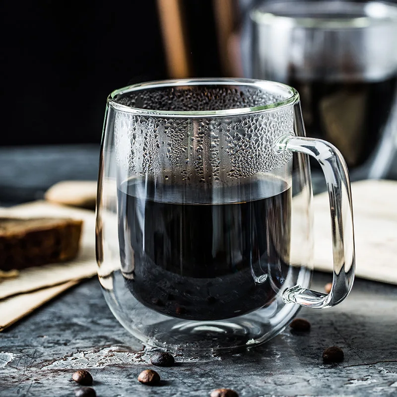 Borosilicate Glass Handmade double wall glass coffee mugs 250ml/310ml  Customizable  logo