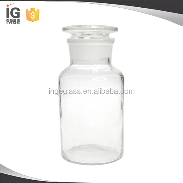 Flint Glass Wide Mouth Reagent Bottle with Ground Glass Stopper