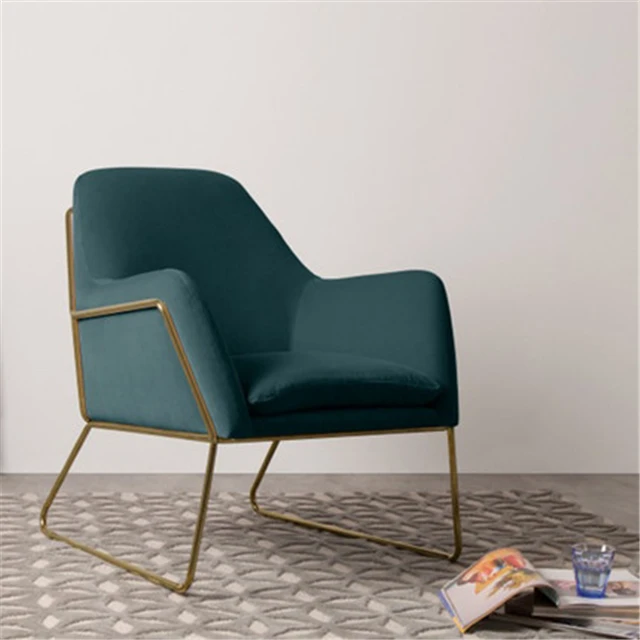 Modern Design  luxury Home Furniture Leisure chair single couch sofa with stainless steel frame