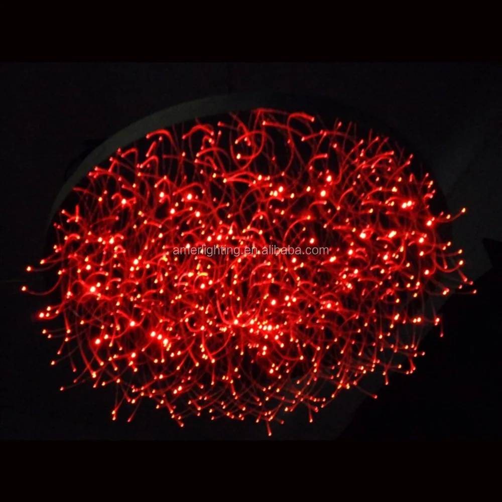 Хрустальная люстра RGB, синяя оптоволоконная лампа, диаметр 60 см