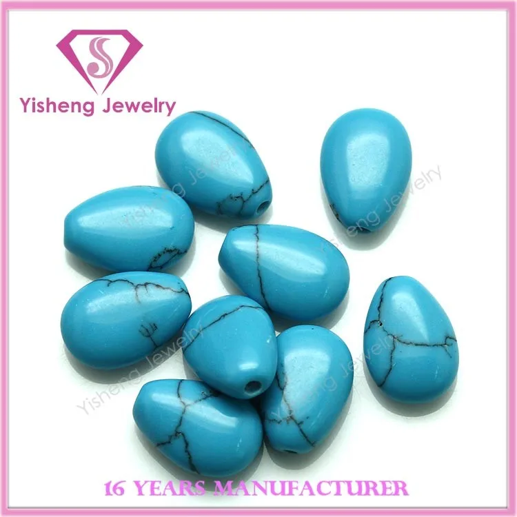 Wholesale Quality Synthetic Pear Cabochon Cut Turquoise Stone with Lines