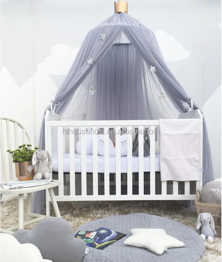 
Kids Bed Canopy Bed Curtain Round Dome Hanging Mosquito Net Curtain Moustiquaire Zanzariera For Baby Kids Playing Home Klamboe 