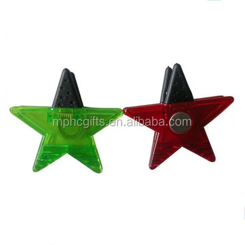 
Star Shaped Transparent Plastic Memo Clip with magnet 