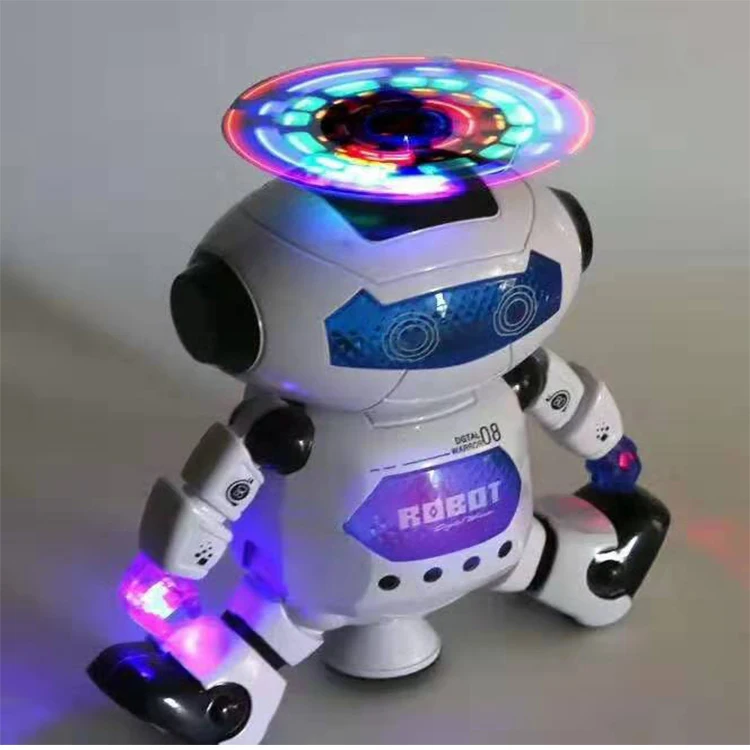 Dancing robot with light and music,  cute lovely robot christmas festival gift  toys  popular for kids 360 degree