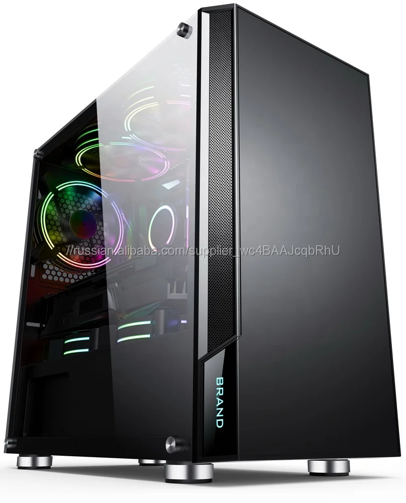 Закаленное стекло игровой Micro ATX чехол для ноутбука с шасси размер L370 * W200 D380mm