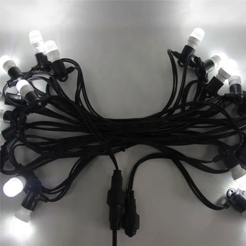 E14 Bulb 1w Outdoor Connectable 24v 10m White Bulb Festoon Party Lights White Lampshade Led String Light With Solar Panel