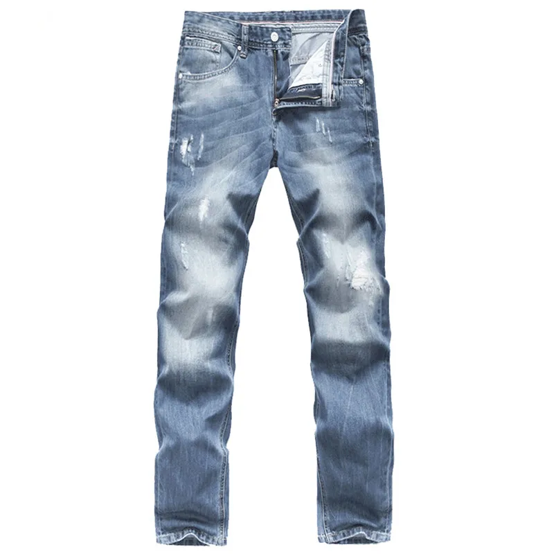 
Men denim stretch jean with ripped slim fit pant design man blue jean 