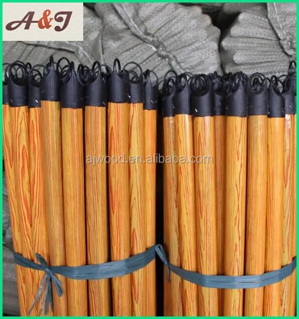 factory price pvc coated wood broom stick wood mop stick