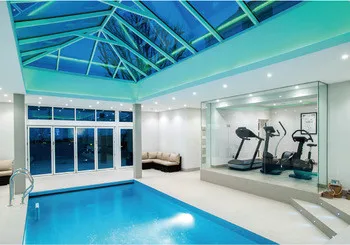 Свободный стоящий алюминиевая рама зимний сад 4 комнаты сезона консерватории стекло садовый домик раздвижные солярии