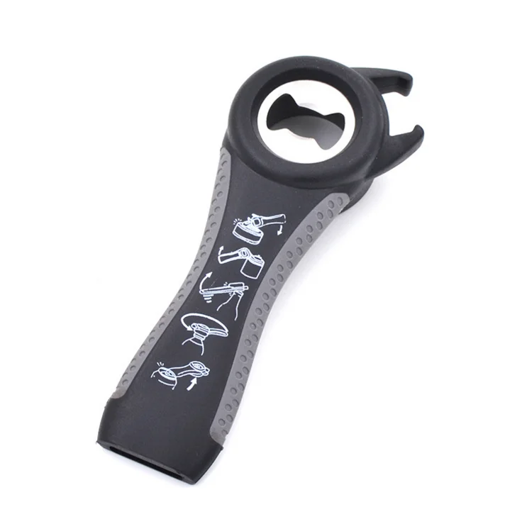5 in 1 Lids Off Rubber Silicone Automatic Bottle Keychain Can Opener Multi Jar Opener