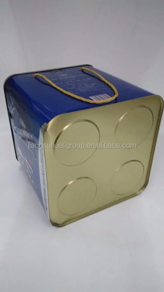 
handle wine tin box for four bottles of wine 