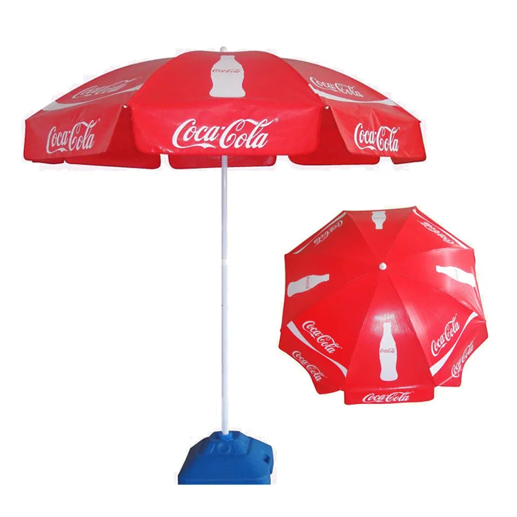 Красный пляжный зонт Cola из ПВХ, Небьющийся Зонт с пластиковым наконечником