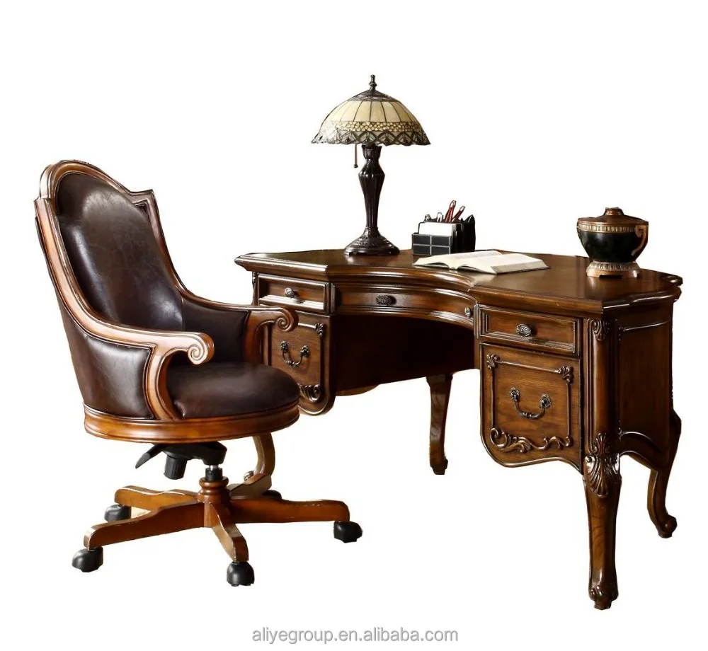 8007B-82-учебный столик из массива дерева, книжный шкаф с стулом для Кабинета