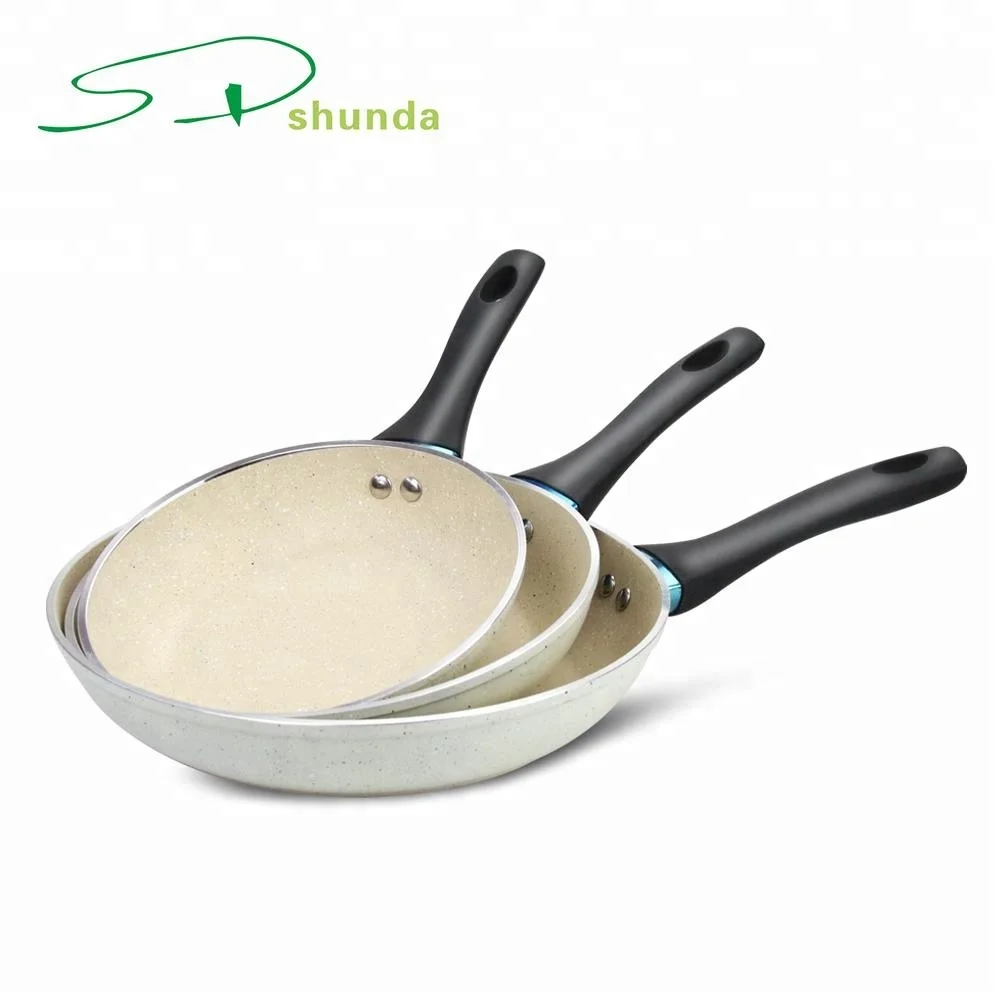 New Products Cookware Stylish Design and Durable Construction Aluminum Ceramic Coated 5-Piece Non-stick Frying Pan Set