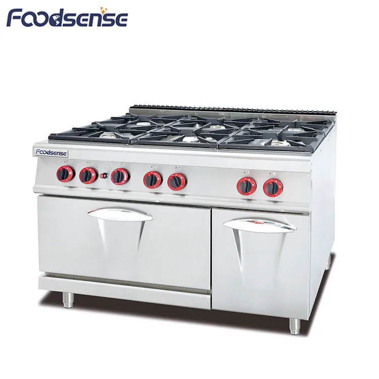 Commercial 380V Stainless Steel Gas Stove Range with 4 Burner, Best Gas Wok Range With Cabinet