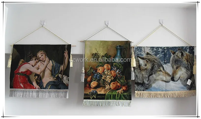 100*180cm Modern custom pattern high quality art painting gobelin fabric tapestry