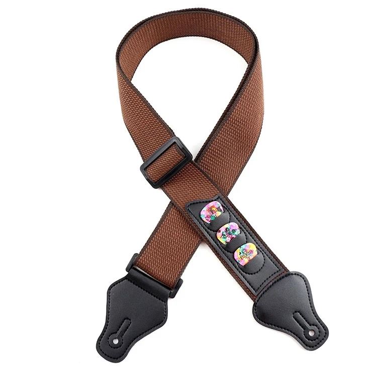 Drop shipping free shipping New brown cotton guitar with folk guitar universal straps multi-functional tri-color options G06