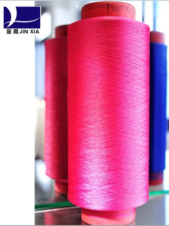 
China factory overlock threads blended yarn sewing thread 100% polyester dty yarn 