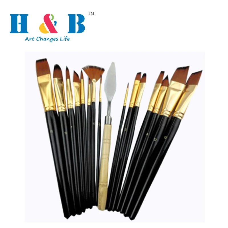 17 pieces artist brush set for watercolor or oil / acrylic