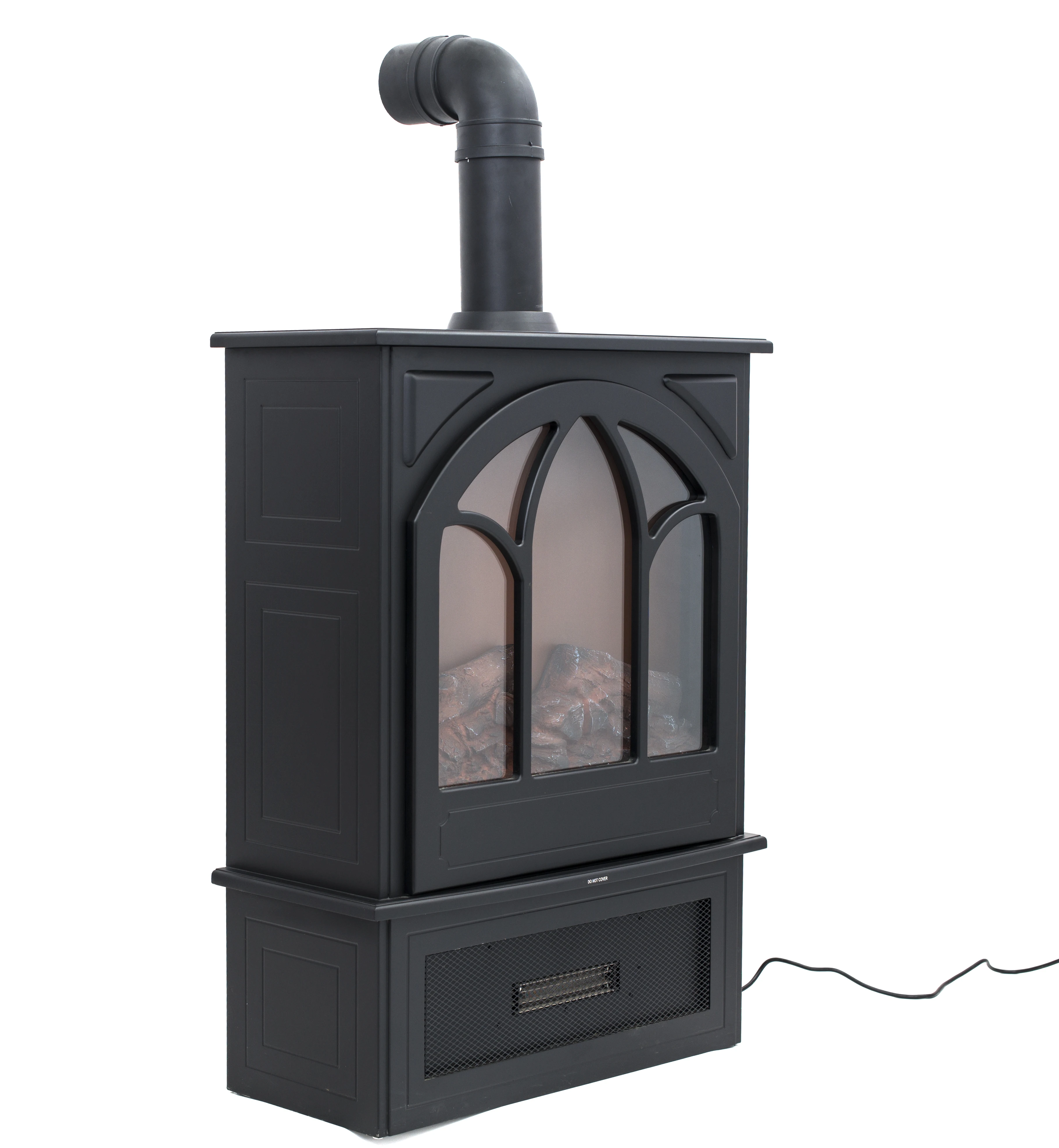 Decorative Chimney freestanding electric fireplace heater , wood burning flame effect